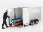 Remorque abaissable Vezeko, hauteur : 210 cm, 2,7 t, blanche