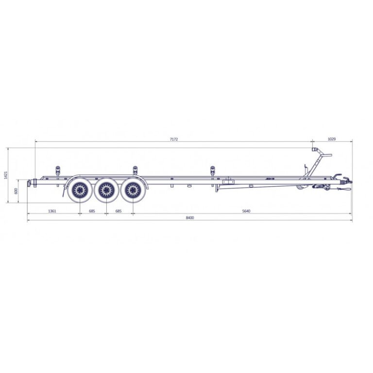 8m40-2m55 – 3X1350 kg – 3500 kg – VLEMMIX – remorque bateau - photo 2