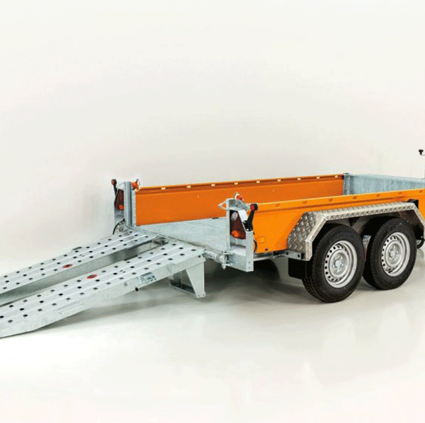 Remorque de chantier Vezeko BA 3,5 t | SB | rampes pivotantes | orange