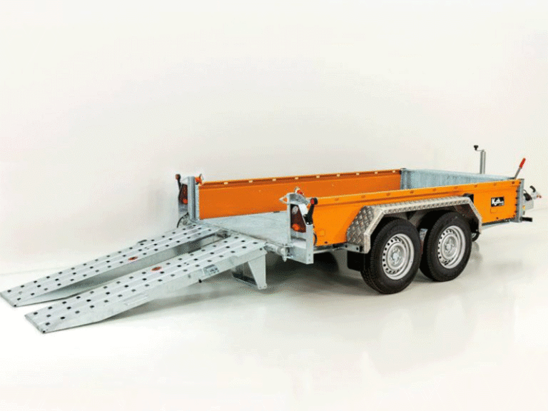 Remorque de chantier Vezeko BA 3,5 t | SB | rampes pivotantes | orange