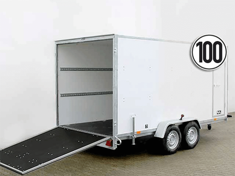 Hauteur de la remorque fourgonne : 190 cm 2,7 t | 100 km/h | Rampe