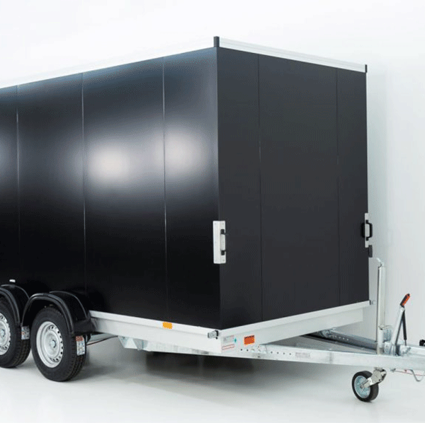 Remorque fourgon Vezeko VK Sandwich Noir Hauteur : 205 cm 2,7 t | Portes