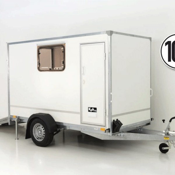 Remorque fourgon BK Hauteur : 180 1,3 t | Rampe | Porte | 2 fenêtres
