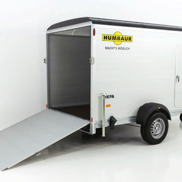 Remorque fourgon Humbaur HKPA 1,5 t | Alu | Polybug | Porte latérale | 12 pouces