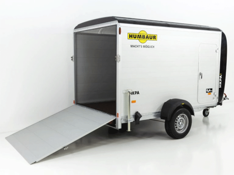 Remorque fourgon Humbaur HKPA 1,5 t | Alu | Polybug | Porte latérale | 12 pouces