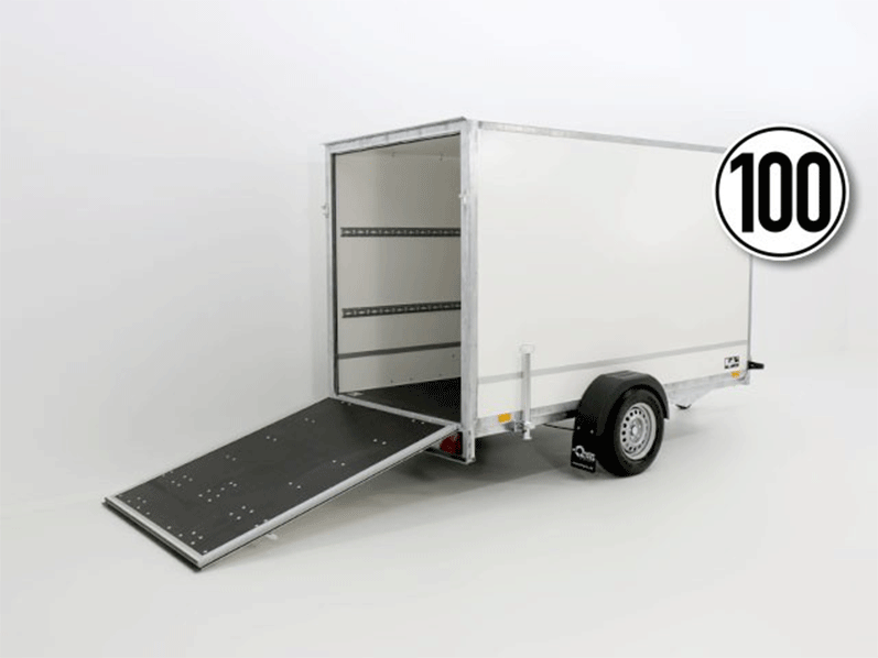 ANHAAZNGER.png Remorque fourgon BK 146x304cm hauteur : 180cm 1,3t|Rampe – Image 1