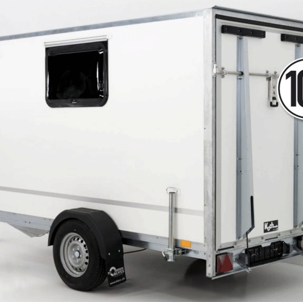 Remorque fourgon BK Hauteur : 180 1,3 t | Rampe | Porte | 1 fenêtre
