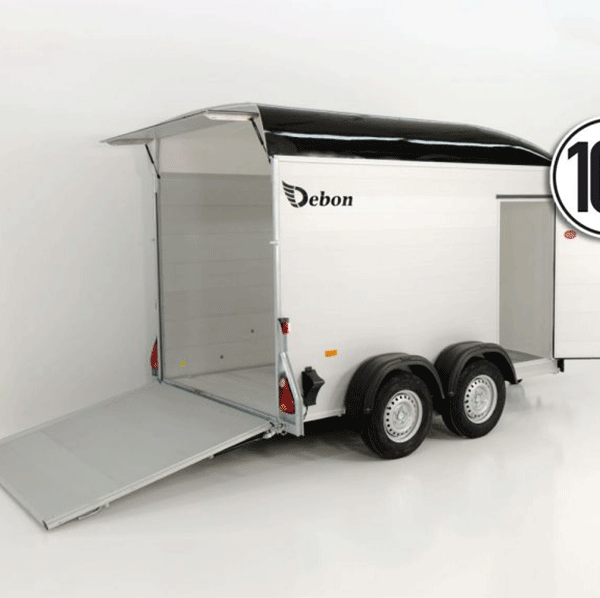 Remorque cargo Debon H:200cm 2.0t|Alu|Polybug|Porte|Noir