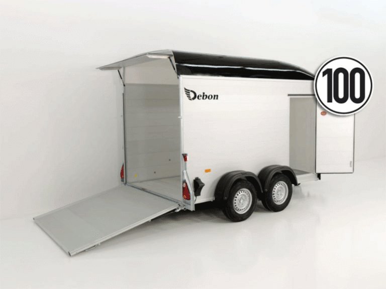 Remorque cargo Debon H:200cm 2.0t|Alu|Polybug|Porte|Noir