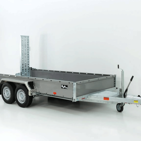 Remorque pour engins de chantier Vezeko BA 190x390cm 3,5t|gris|rampes pivotantes|SB