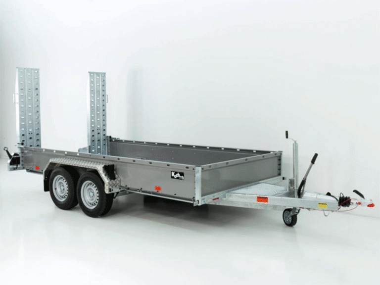 Remorque pour engins de chantier Vezeko BA 190x390cm 3,5t|gris|rampes pivotantes|SB