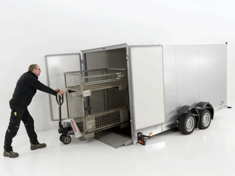 Remorque à abaissement de caisse Vezeko 3,5 t avec pompe électrique