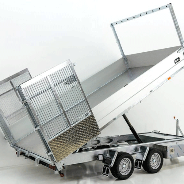 Twintrailer benne arrière multiple TT27-30 2,7 t | 183 x 309 x 40/120 cm | Tandem