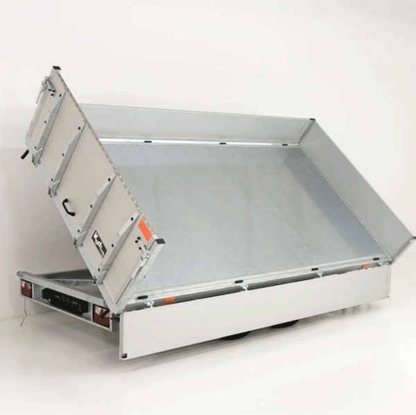 Benne basculante multi-trois voies Vezeko VMDK35.4 | 210 x 400 cm 3,5 t | Surface de chargement inclinable