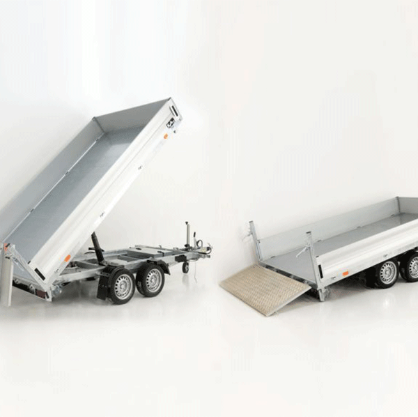 Benne basculante multi-trois voies Vezeko VMDK35.3 | 185 x 350 cm 3,5 t | Surface de chargement inclinable