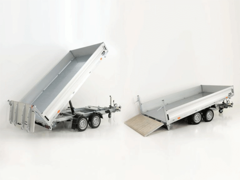 Benne basculante multi-trois voies Vezeko VMDK35.3 | 185 x 350 cm 3,5 t | Surface de chargement inclinable
