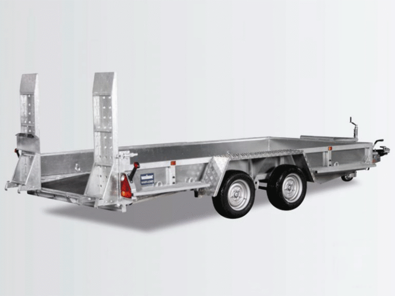Remorque pour engins de chantier Variant Maxi Load 180×400 3,5t | Patins | Queue de castor