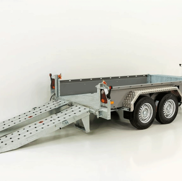 Remorque de chantier Vezeko BA 155x360cm 3,5t|SB|rampes pivotantes|gris