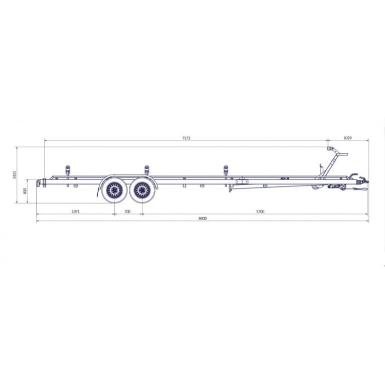 8m40-2m55- 2×1800 kg – 3500 kg – VLEMMIX – Remorque transport bateau - photo 2