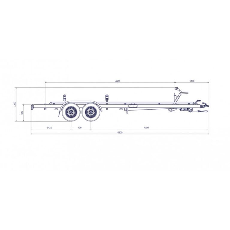6m30-2m20 2x1350kg – 2700kg – VLEMMIX – remorque transport bateau - photo 2