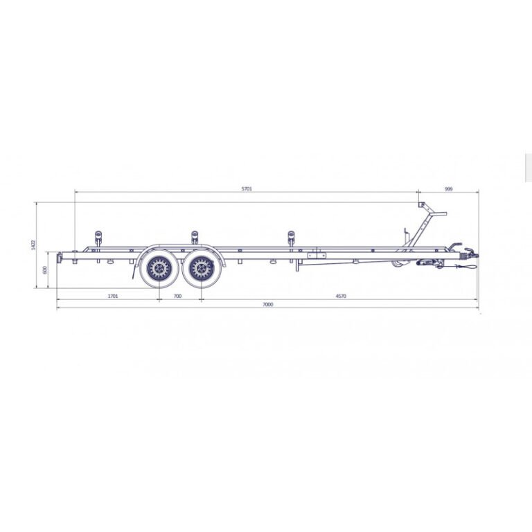 7m-2m20 2x1800kg – 3500kg – VLEMMIX – remorque transport bateau - photo 2