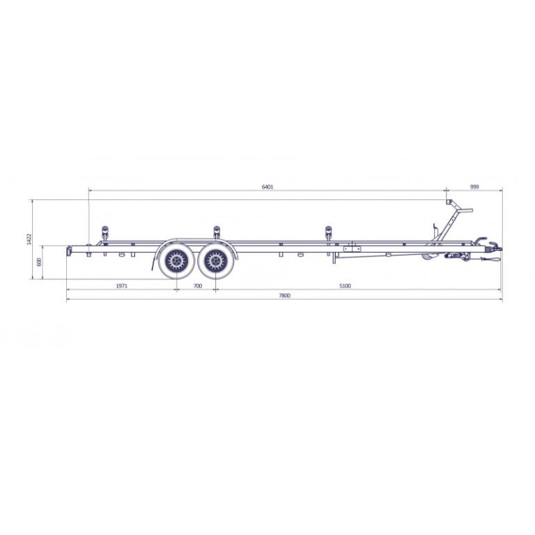 7m80-2m20 2x1350kg – 2700kg – VLEMMIX – remorque transport bateau - photo 2